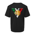 VARGAS BOXING PERFORMANCE TEE - YOUTH MEX FLAG - BLACK