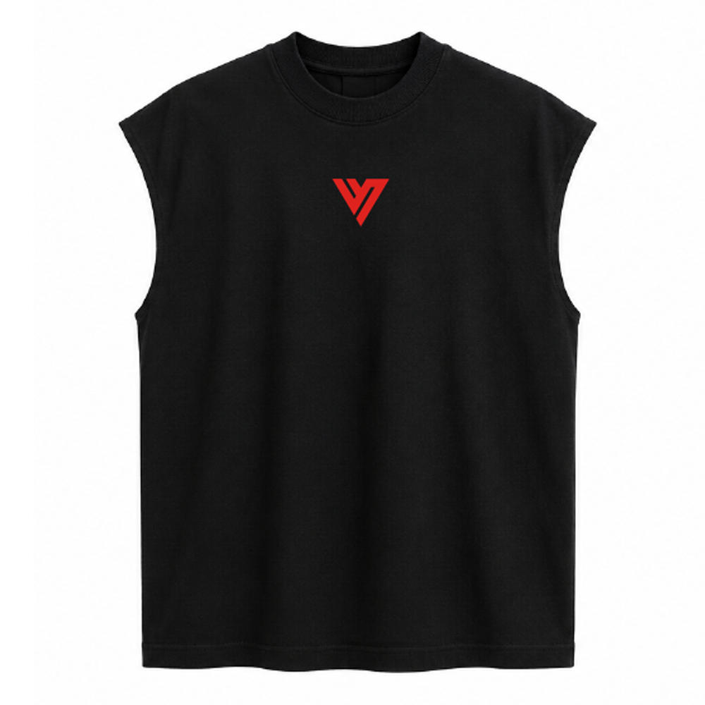 "WE DON'T PLAY BOXING" OVERSIZED TANK - BLACK