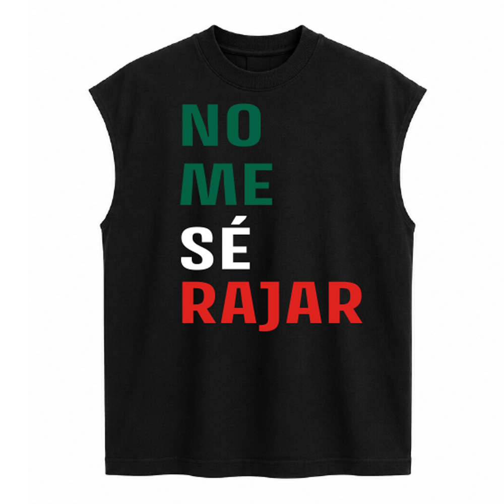 "NO ME SE RAJAR" OVERSIZED TANK - BLACK