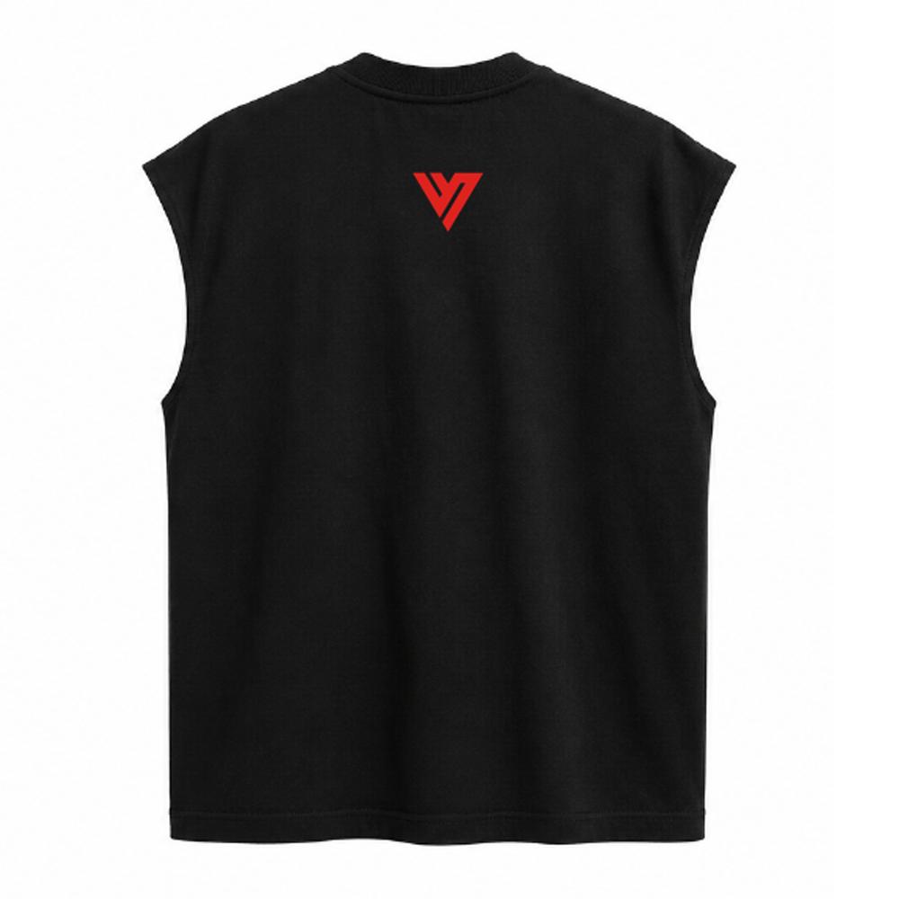 "FIGHTING SOLVES EVERYTHING" OVERSIZED TANK - BLACK