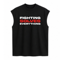 "FIGHTING SOLVES EVERYTHING" OVERSIZED TANK - BLACK